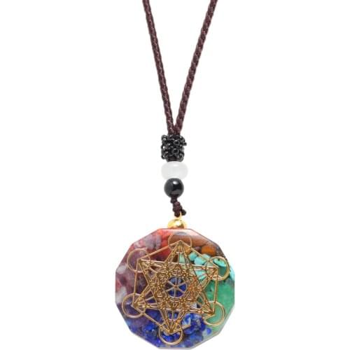 Fashion Chakra Healing Crystals Necklace 7 Chakra Stones Pendant Necklace Jewelry Valentine Day Gift Necklaces For Women New
