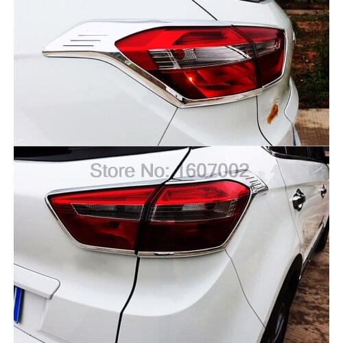 For Hyundai Creta IX25 2015 2016 2017 ABS Chrome Rear Tail Lights Cover trim TailLight Lamp Decoration Car-styling Accessories