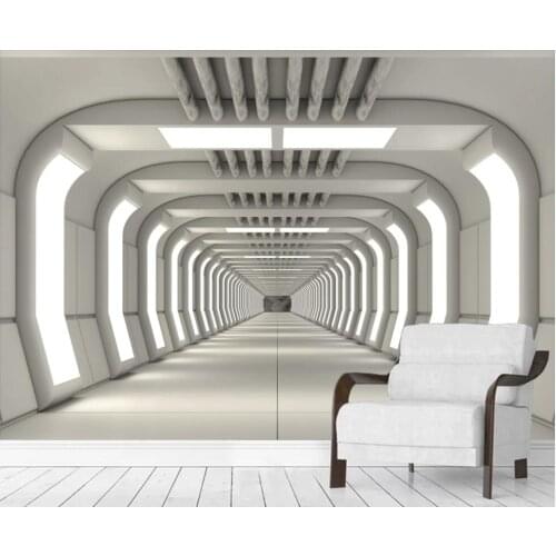 Custom photo mural 3d wallpaper Modern technology sense corridor aisle home decor living room wallpaper for walls 3 d in rolls