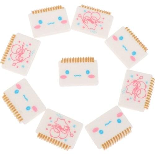 10Pcs Simulation Desk Calendar Flat back Resin Dollhouse Phone Decoration DIY