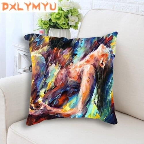 45x45CM Pillowcase Body Art of Sexy Woman Printed Cushion Linen Pillow Suit Chair Home Sofa Decorative Cushion