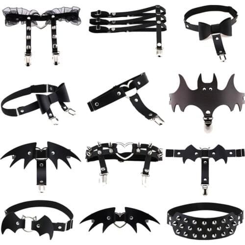 Newest Womens Sexy Elasticity Harness Heart Leg Chain Garter Belts Cosplay Spike High Quality Elastic Thigh Ring Garter