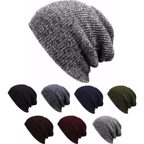 Wholesale Hip Hop Knitted Hat Womens Winter Warm Casual Acrylic Slouchy Hat Crochet Beanie Hat 250PCS/lot