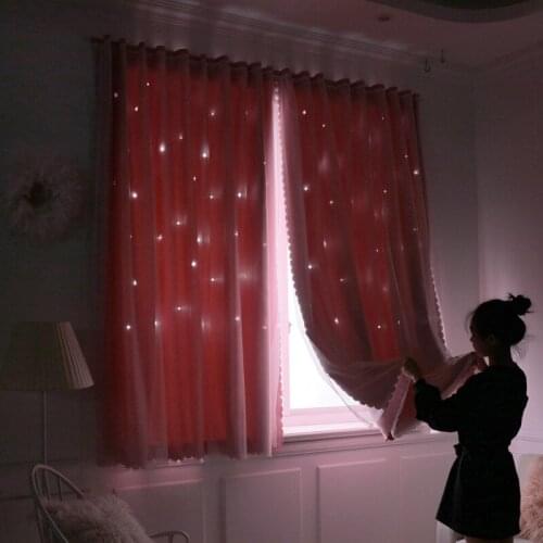 Hole Free Installation Window Curtains for Bedroom Full Shading Simple Self-adhesive Type Window Sheer Curtains Cloth