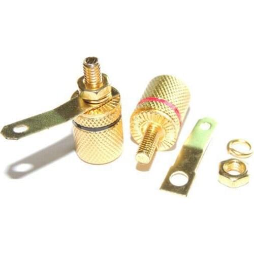 100 PCS Gold Plated Speaker Amplifier Terminal Binding Post