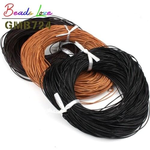 1/1.5/2/3mm 5M Real Genuine Leather Cords Round Rope String For Handmade DIY Bracelet Necklace Jewelry Making Craft Accessories