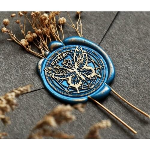 Butterfly decoration head of Retro Wood Stamp Sealing Wax Seal Stamp Wedding Decorative sealing Stamp wax seals