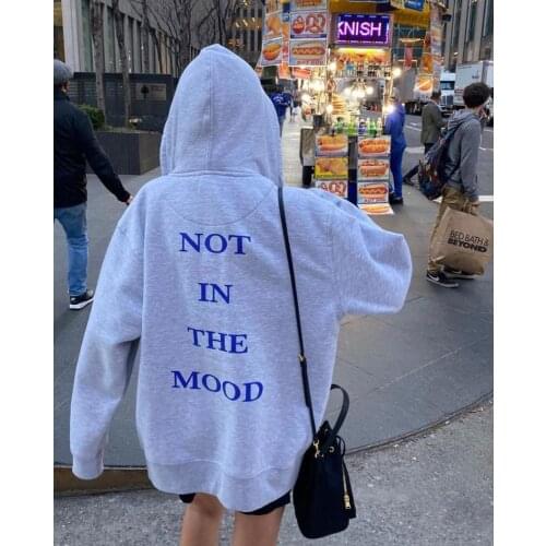 Sugarbaby Not In The Mood Unisex Hoodie Spring Autumn Fashion Cotton Hoody Tumblr Clothing Long Sleeved Fashion Casual Outfit