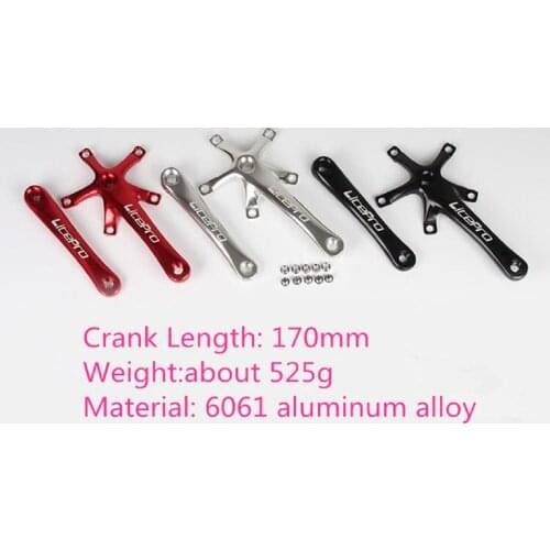 Litepro LP Bicycle Crank Folding Road Bike Crankset 170mm Crank Arm Square Cranks BCD130 Aluminum Alloy Chainwheel Cycling Parts