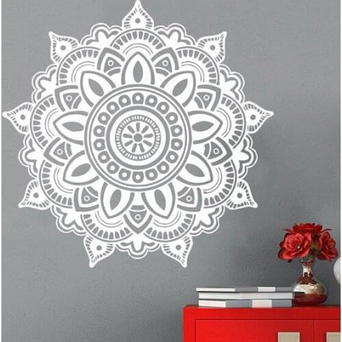 Mandala Pattern Vinyl Wall Sticker Namaste Yoga Theme Home Decoraiton Yoga Lover Mandala Flower Removable Wall Decal AZ704