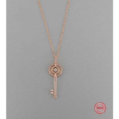 2020 New Fashion Charm Pure 925 Silver Original 1:1 Copy, Round Key Shape Fashion Wild Necklace Female Luxury Jewelry Gifts