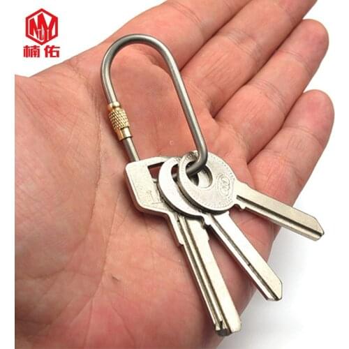 1PC Portable U Shape Titanium Alloy Keychain Key Chain Ring Wth Lock D-type Hang Buckle Fast Hook Pocket OutdoorStorage Tool