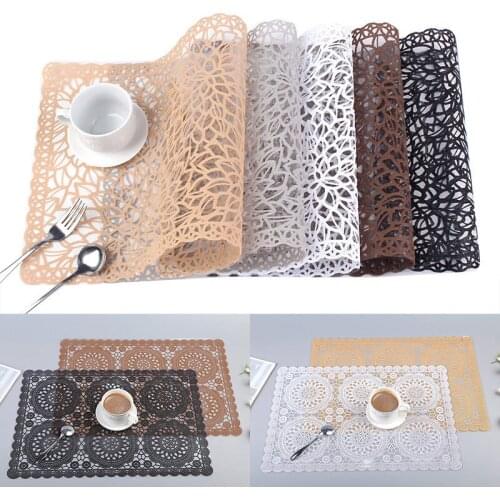 New PVC Flower Lace Table Place Mat Pad Napkin Placemat Cup Dish Coaster Tea Doily Kitchen