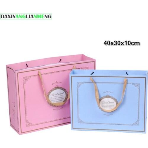 10pcs Size 40*31*10cm Wedding Candy Bag Fresh Tote Bag Crown Circle Gift PACKING BOXES Oversized Tote poke Paper pouch