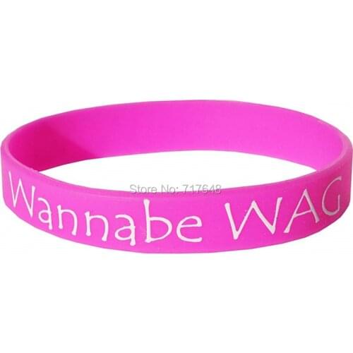 100pcs Wannabe Wag Pink wristband silicone bracelets free shipping by epacket A