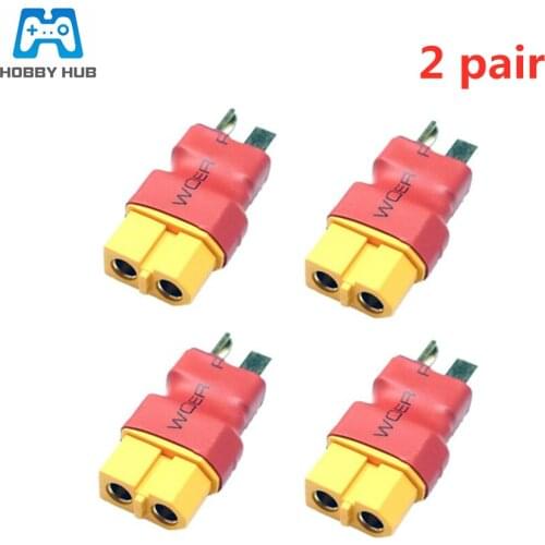 2pair T Male Plug to XT60 Male Adapter for RC Helicopter LiPo Battery Plug Connector Quadcopter connector cable