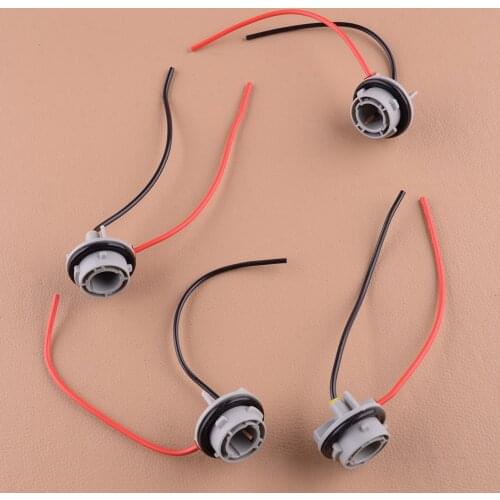 4Pcs Car Turn Signal Lights Female Socket Wiring Harness Plug Adapter Fit for blubs 1156 7506 7225 7527 BA15S S25 P21W 1073 1093