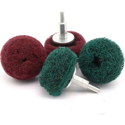 5pcs Mushroom Shape Grinding Heads With Connecting Rod 6mm Shank Scouring Pad Polishing Wheels For Jewelry Making