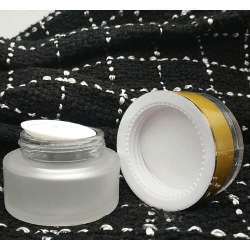 500pcs 20g 30g 50g frosted glass cream jar empty bottles cosmetic container with aluminum cap