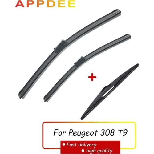 APPDEE Wiper Front Rear Wiper Blades Set For Peugeot 308 T9 Hatchback 2014 - 2020 Windshield Windscreen 24"+18"+9"