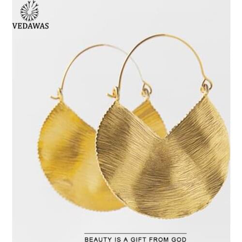 Vedawas Summer ZA Big Round Hoop Earrings for Women Boho Luxury Beads Flower Drop Earrings Holiday Jewelry Party Dropshipping