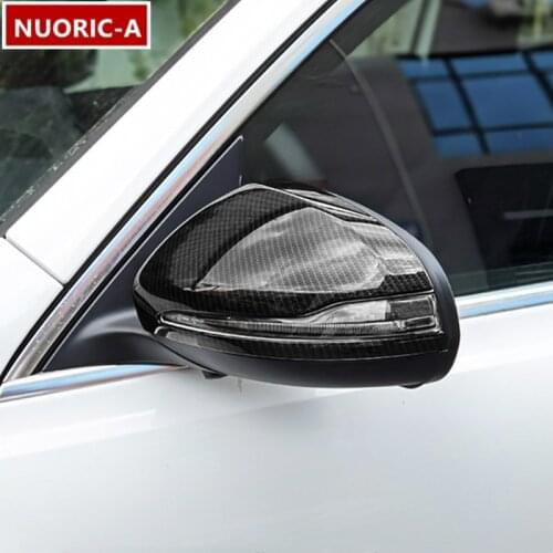 Carbon Fiber Color Rearview Mirror Protection Cover Trim Car Styling For Mercedes Benz GLB X247 2020-2021 Exterior Accessories