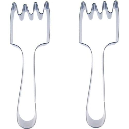 Fork shape 2 piece cookie cutting molds, baking tools, cake decorating soft candy tools