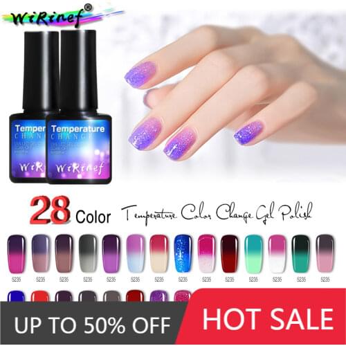 WiRinef 8 Ml Thermal Color Changing Gel Nail Polish Color Chameleon Hybrid Varnishes Nail Art UV Gel Varnish Magic Gel Polish