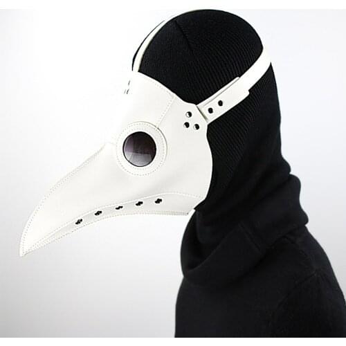 Halloween Plague Beak Doctor Mask Cos Festival Party Prom Props PU Leather Black White Masks