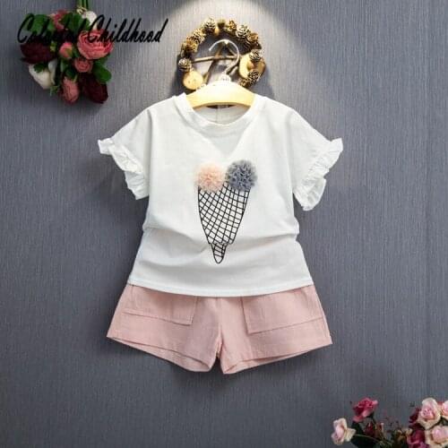 Big Girls Clothing Sets short Sleeve Bohemian T-Shirts+shorts For Girls 2Pcs Summer Girls Outfits 2-7Years Teenage Suits