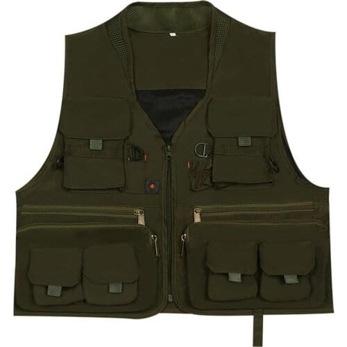 Korean Quick Drying Breathable Fishing Vest Multi-Pocket Vests Army Green Multifunctional Outdoor Photography Drift Thin Vests