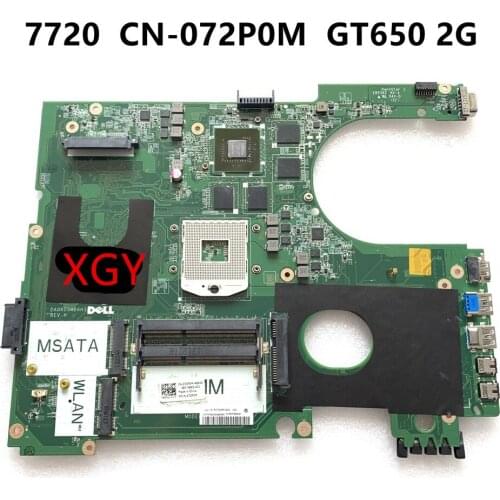 FOR DELL 5720 7720 motherboard 72P0M DA0R09MB6H3 GT650M 2G100% Test ok
