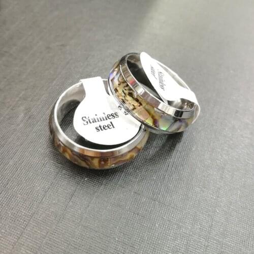 Fashion Abalone Shell Stainless Steel Rings 36pcs/lot