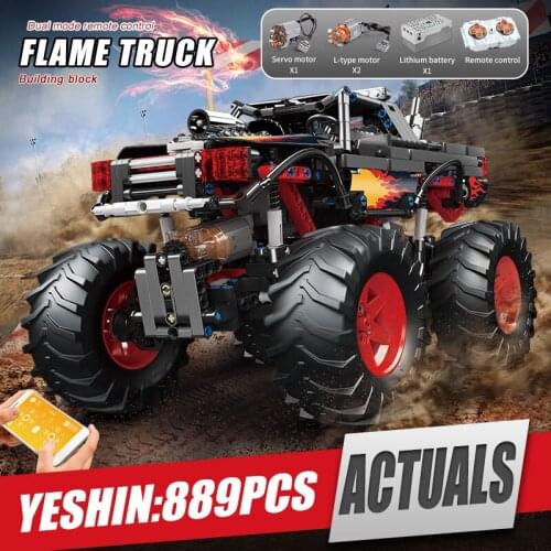 Mould King 18008 High-Tech Toys The APP RC Motorized Flame Climbing Truck Model Building Blocks Bricks Kids Christmas Gifts