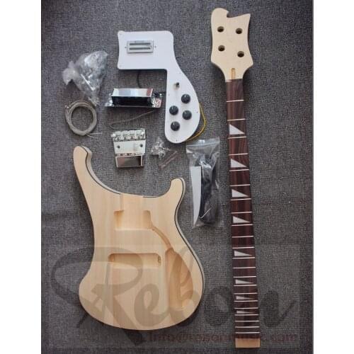 Weifang Rebon Ricken unfinished DIY electric bass guitar kit with black Binding