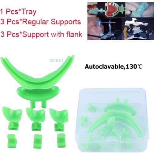 Dental Oral Centric Tray Set Autoclavable Dental Impression Trays Denture Repair Occlusal Record Articulator Facebow