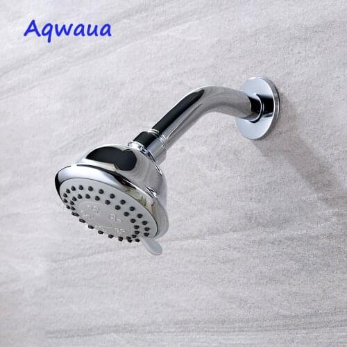 Aqwaua Shower Head G1/2' Thread Three Function Polished Chrome Replacement for Showering Rain Shower Head Single Head
