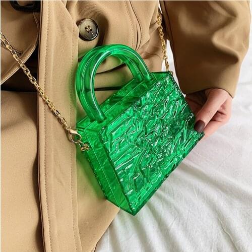 New Handbag Brand Fashion Women Handbags Transparent Acrylic Luxury Party Prom Evening Bag Woman Casual Box Clear Clutch