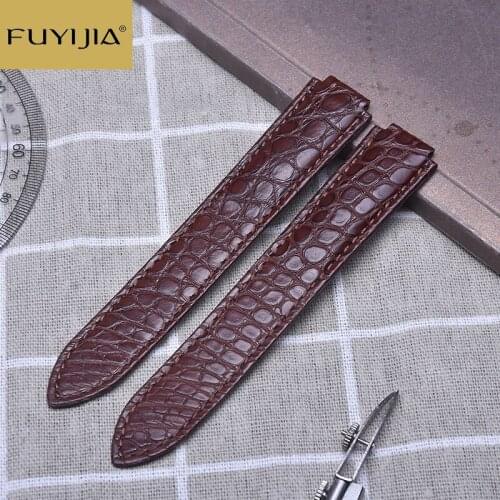 New FUYIJIA 20MM Alligator Watchbands Men Women Custom BALLON BLEU Strap Waterproof Crocodile Belt 14MM 16MM 18MM Watch Band 22