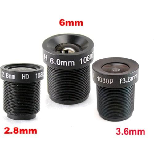 M12 Lens 1080P HD CCTV Camera Lens 1/2.7" 2.8mm 3.6mm 6mm for ahd camera ip camera cvbs camera