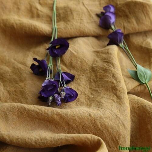 Original pale yellow high-end yarn-dyed linen garment fabric