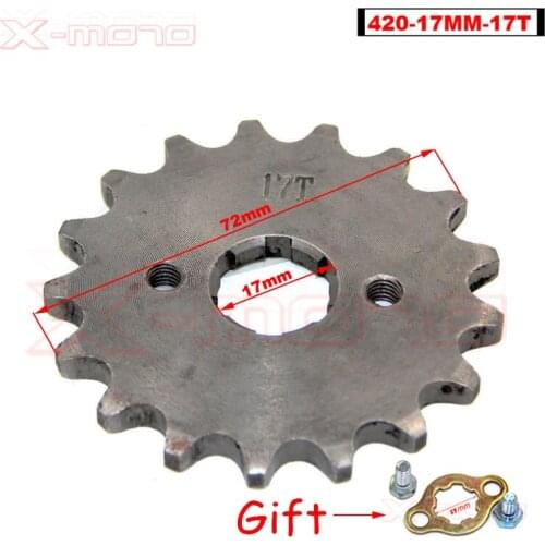 420 17 T Tooth 17mm ID Front Engine Sprocket for 50cc-160cc Pitsterpro Dirt Pit Bike ATV Quad Go Kart Moped Scooter Motorcycle
