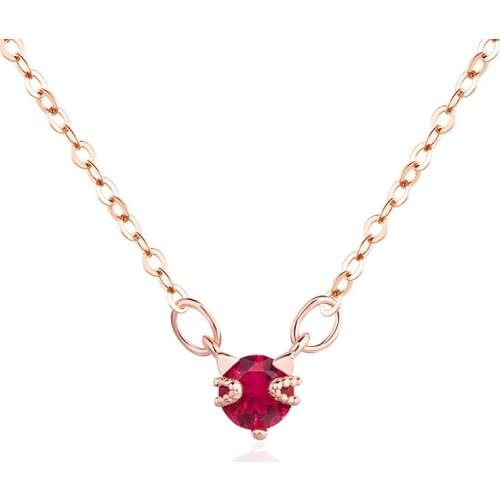 14K Rose Gold Pierscionki Pendant Bizuteria Gemstone Real Natural Red Ruby Treasure Pendant Necklace Jewelry Pendant Females