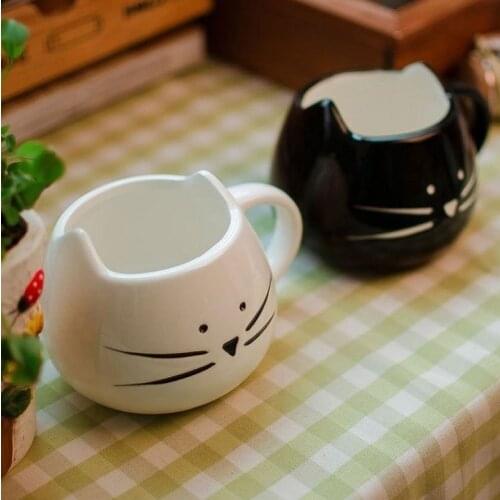 Drop shipping!fast shipping! Lovers Coffee Tea Cup Black And White Cat mug Milk Ceramic Drink Mug Cute Drinkware Creative Gifts
