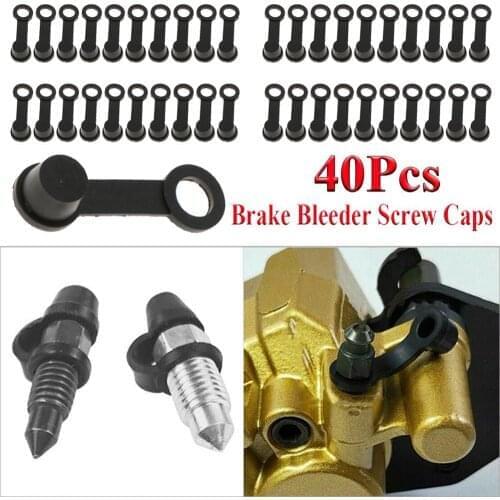 40PCS Rubber Brake Bleeder Valve Cover Screw Caps Grease Zerk Fitting Cap Rubber Dust Cover Dustproof Brake Bleeder accessories