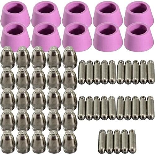 SG-55 AG-60 WSD-60 Plasma Cutting Machine Consumables Plasma Cutting Torch Nozzle Electrode Wearing Parts Kit 60Pcs