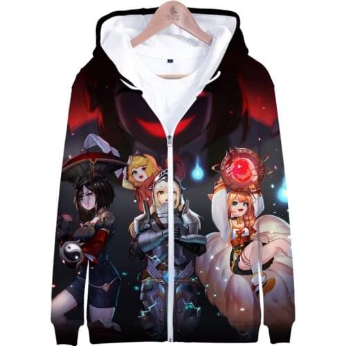 Guardian Tales Female Knight & princess 3D print autumn winter Holiday passionate style Men/Women Kawaii Zip hooded