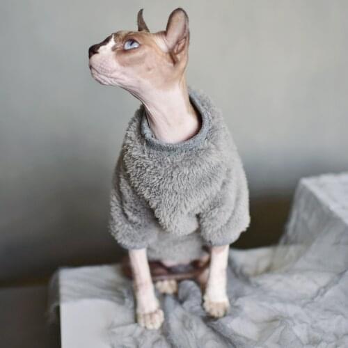 DUOMASUMI Warm Pet Sweater Sphynx Cat Clothes Fashion Soft Cat Apparel Comfort thickened Winter Sphinx Hairless Cat Clothes