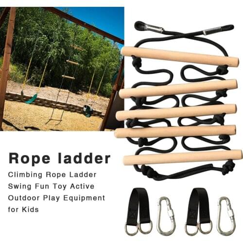 Climbing Rope Ladder Garden Swing 5 Rungs Climb Hang Ladder Indoor Active Outdoor Fun Sports Play Equipment Children Toys Gift