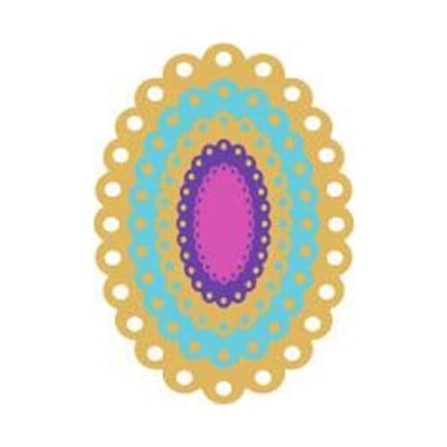 YLCD651 Oval Metal Cutting Dies For Scrapbooking Stencils DIY Album Paper Cards Decoration Embossing Folder Die Cutter Template